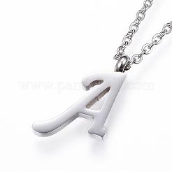 Colliers pendentifs initiaux en acier inoxydable 304 anti-ternissement&nbsp;NJEW-P151-A-P
