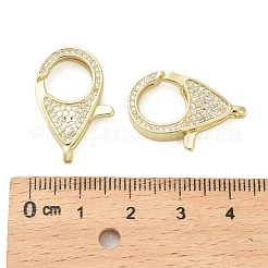 Laiton micro pavé zircon cubique clair fermoir pince de homard&nbsp;KK-I354-01G-02