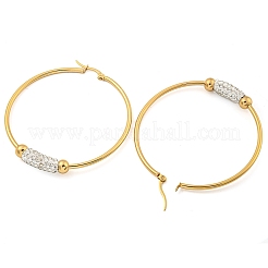 Orecchini a cerchio in acciaio inossidabile 202 con placcatura sotto vuoto pvd&nbsp;EJEW-H003-44G-04