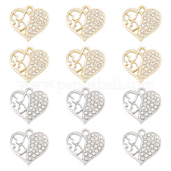 16 colgante de aleación con micropavé de rhinestone en 2 colores&nbsp;FIND-TA0010-15