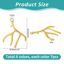 28 pz 4 colori pendenti in lega di stile tibetano&nbsp;FIND-HS0002-15