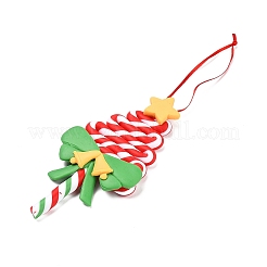 Decorazioni pendenti in argilla polimerica fatte a mano con lecca-lecca per albero di Natale&nbsp;HJEW-P017-02D