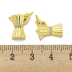 Colgantes de circonita cúbica transparente micro pavé de latón chapado en rack&nbsp;KK-B091-36G