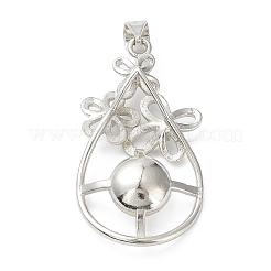 Anhänger-Cabochonfassungen aus platiniertem Messing&nbsp;KK-Q776-01P-04