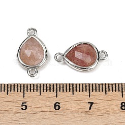 Breloques connecteurs à facettes en quartz fraise naturel&nbsp;G-L514-048G-02