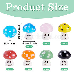 14pcs 7 Farben handgemachte Bunte Malerei-Perlen&nbsp;LAMP-TA0001-89