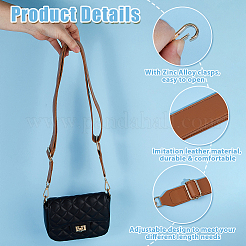 Correas ajustables para bolsos de piel sintética con cierres de aleación de zinc.&nbsp;FIND-WH0126-837C