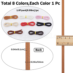 8 Stück flaches PU-Lederband in 8 Farben&nbsp;DIY-GF0009-58