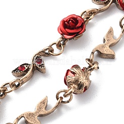Aluminium-Blumen-Gliederarmbänder&nbsp;BJEW-WH0011-19R