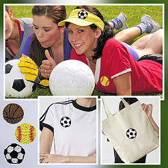 3 pieza de accesorios de adorno de tela de fieltro con temática deportiva de 3 estilos&nbsp;DIY-PH0038-34