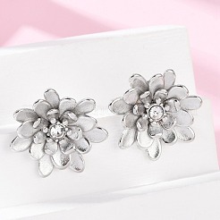 Boucles d'oreilles à tige en acier inoxydable 304 avec strass en cristal&nbsp;LS-EJEW-G423-15P
