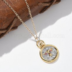 Messing-Halsketten mit Tarot-Anhängern mit zwölf Sternbildern&nbsp;LS-NJEW-Q006-01G-G