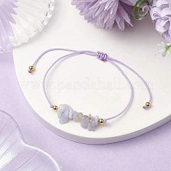 Bracelets de perles tressées en agate de dentelle bleue naturelle&nbsp;BJEW-JB11155-05