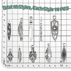 140 pz 10 stili pendenti in lega di stile tibetano&nbsp;FIND-PH0061-90