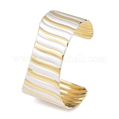 Offene Manschettenarmreifen aus 304 Edelstahl mit Emaille&nbsp;BJEW-K288-01G