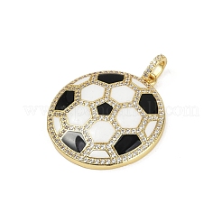 Colgantes de latón esmaltado y circonitas cúbicas micropavé&nbsp;KK-M322-06G-02