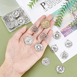 24 pz 4 ciondoli in lega di stile tibetano&nbsp;TIBEP-BC0001-01