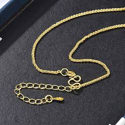 1.5 mm lange Weizenkettenhalsketten aus Messing für Damen&nbsp;KK-CBA4FD4-10G