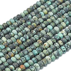 Fili di perle naturali di turchese africano (diaspro)&nbsp;G-P575-A20-6x4mm