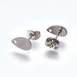 Accesorios para pendientes de botón de acero inoxidable 304 resistentes al deslustre&nbsp;STAS-O119-12B-P