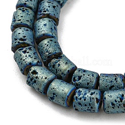 Fili di perle di roccia lavica naturale elettrodeposta&nbsp;G-Z032-J04-12