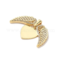 Pendentifs ouvrants en laiton micro pavé de zircones cubiques&nbsp;KK-F905-02G-01