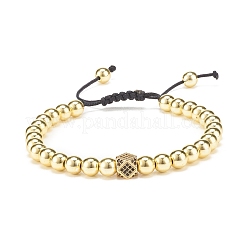 Bracciale con perline intrecciate poligonali in zirconi cubici a 4 colori con ematite sintetica&nbsp;BJEW-JB08048