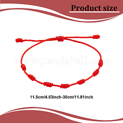 6 Stück 2 Farben Woll-geflochtenes Armband-Set aus Kordel&nbsp;BJEW-AN0001-24