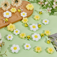 48 stücke 5 arten bienen & sunflower garn ornament zubehör&nbsp;DIY-NB0014-86