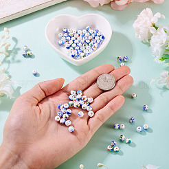 100 Stück 5 Stile handgefertigte Porzellan-Keramikperlen mit Blumendruck&nbsp;PORC-TA0001-42D