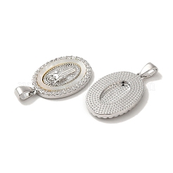 Pendenti con conchiglia in ottone con zirconi cubici con placcatura a cremagliera&nbsp;KK-S368-11P