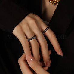 16 anello unisex in acciaio inossidabile semplice e semplice&nbsp;RJEW-DC0001-19EB