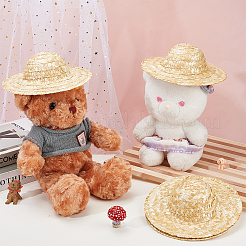 Sombrero de paja de muñeca&nbsp;DIY-WH0504-827D