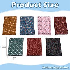Tissu imprimé à motifs floraux en coton et lin&nbsp;AJEW-FZC0003-01C