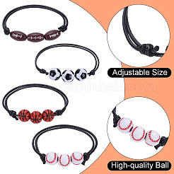 20 Stück 4 Stile Sport Thema Acryl Perlen Armbänder für Männer Frauen&nbsp;BJEW-SP0001-24