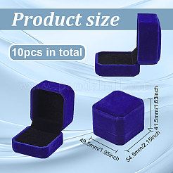 Quadratische Samtringkästen&nbsp;LS-VBOX-WH0002-01D