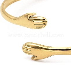 Brazaletes abiertos de acero inoxidable 304&nbsp;BJEW-P302-01G