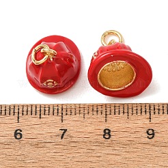 Laiton avec breloques en émail rouge&nbsp;KK-CBA2F11-30G