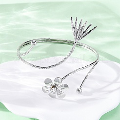 Bracelets manchettes en alliage de fleurs pour filles et femmes&nbsp;AJEW-A063-01G-P