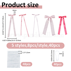40 x Wandaufkleber aus Polyester mit Schleife.&nbsp;DIY-FH0010-68