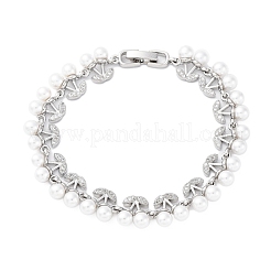Kirsche Messing Micro Pave klare Zirkonia Gliederarmbänder für Frauen&nbsp;BJEW-G740-02P