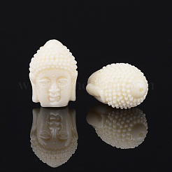 Buddha perle di resina testa&nbsp;X-RESI-S046-17