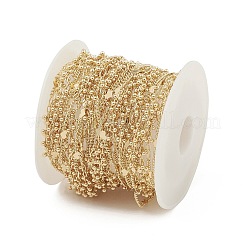 Chaînes à maillons en forme de cœur et de perles en laiton&nbsp;CHC-M025-15G
