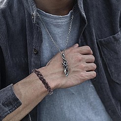 2 Stück 2 Stile verstellbare geflochtene Armbänder aus Rindsleder&nbsp;BJEW-CL0001-15