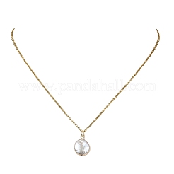 Colliers avec pendentif en perles Keshi naturelles galvanisées&nbsp;NJEW-JN05604-02