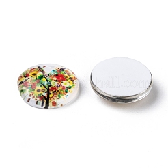 Cabochons di vetro con disegno albero della vita  &nbsp;GGLA-A002-16mm-GG