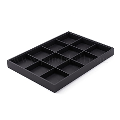 Stapelbare Holz Display Tabletts durch schwarze Kunstleder bezogen&nbsp;PCT106
