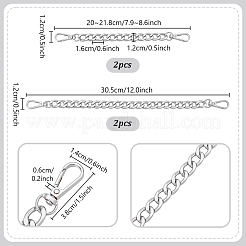 4 pieza de 2 estilos de correas de hombro para bolso con cadena de aluminio&nbsp;PURS-PH0001-34P