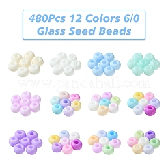 480 Stück 12 Farben 6/0 Glas Saatperlen&nbsp;SEED-FS0001-27