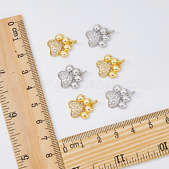 12 ciondolo in zirconia cubica micro pavé in ottone placcato in 2 colori&nbsp;KK-DC0003-18
